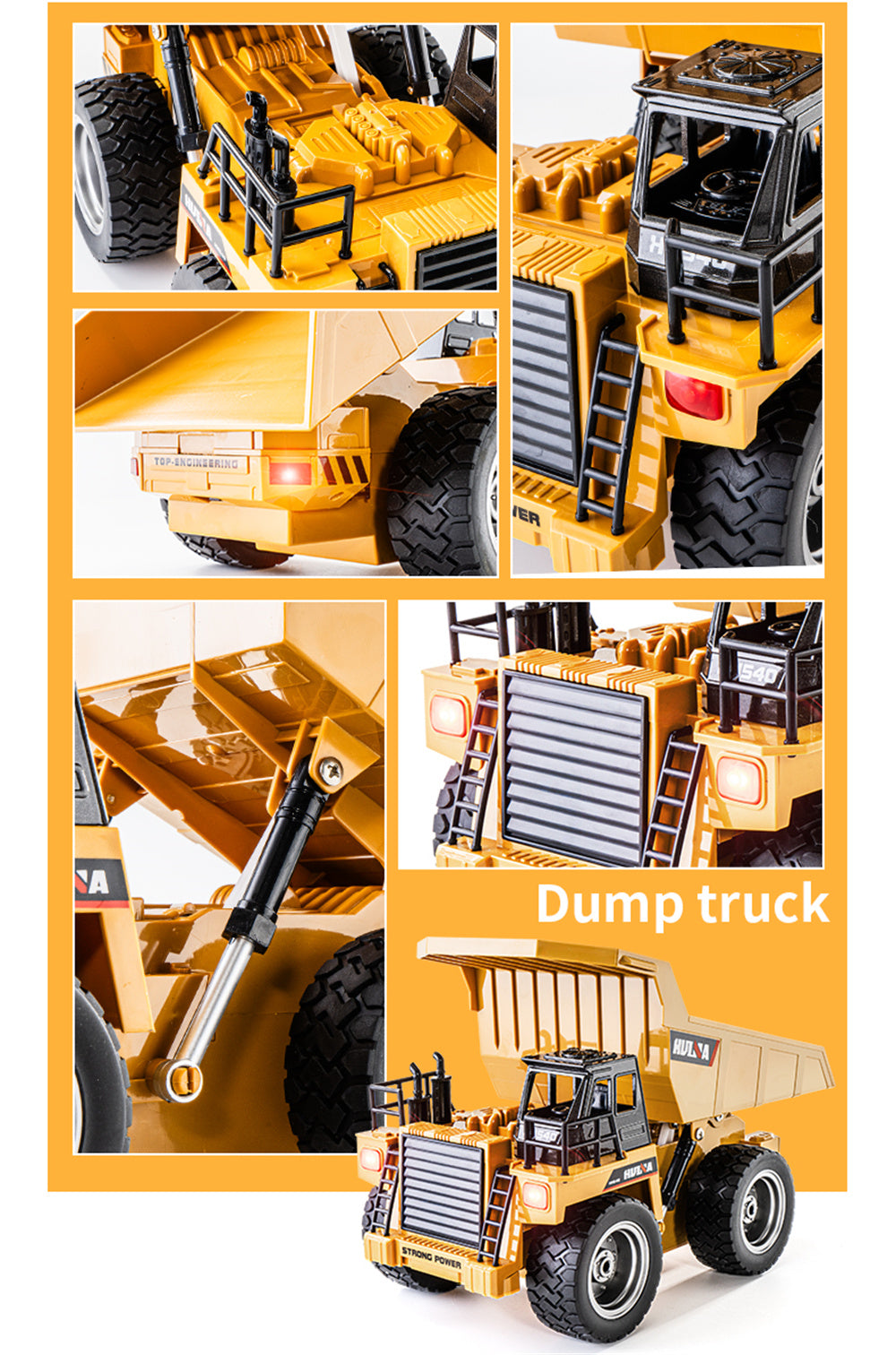 Huina 1534 RC Dump Truck β Heavy Duty 1/18 Scale Construction Model