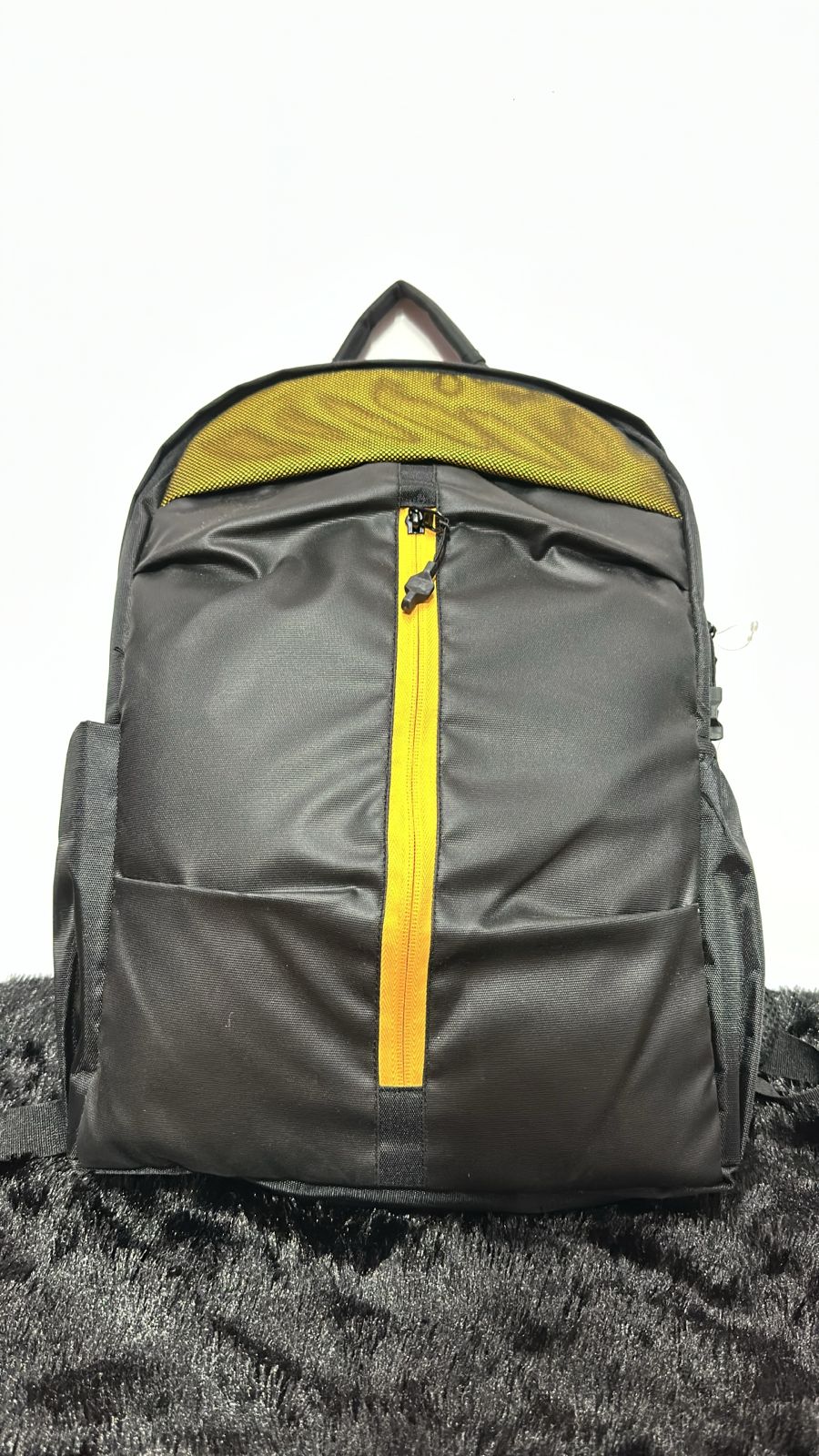 UrbanGear Black Backpack with Yellow Zip