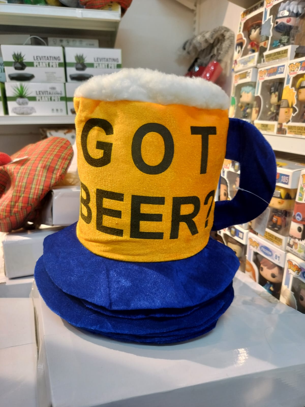 "Got Beer?" Funny Oversized Beer Mug Hat – Party & Festival Costume Accessory