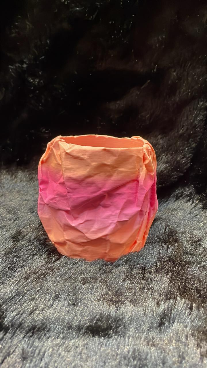 Handcrafted Crinkle Ceramic Vase Set - Pastel Gradient Trio