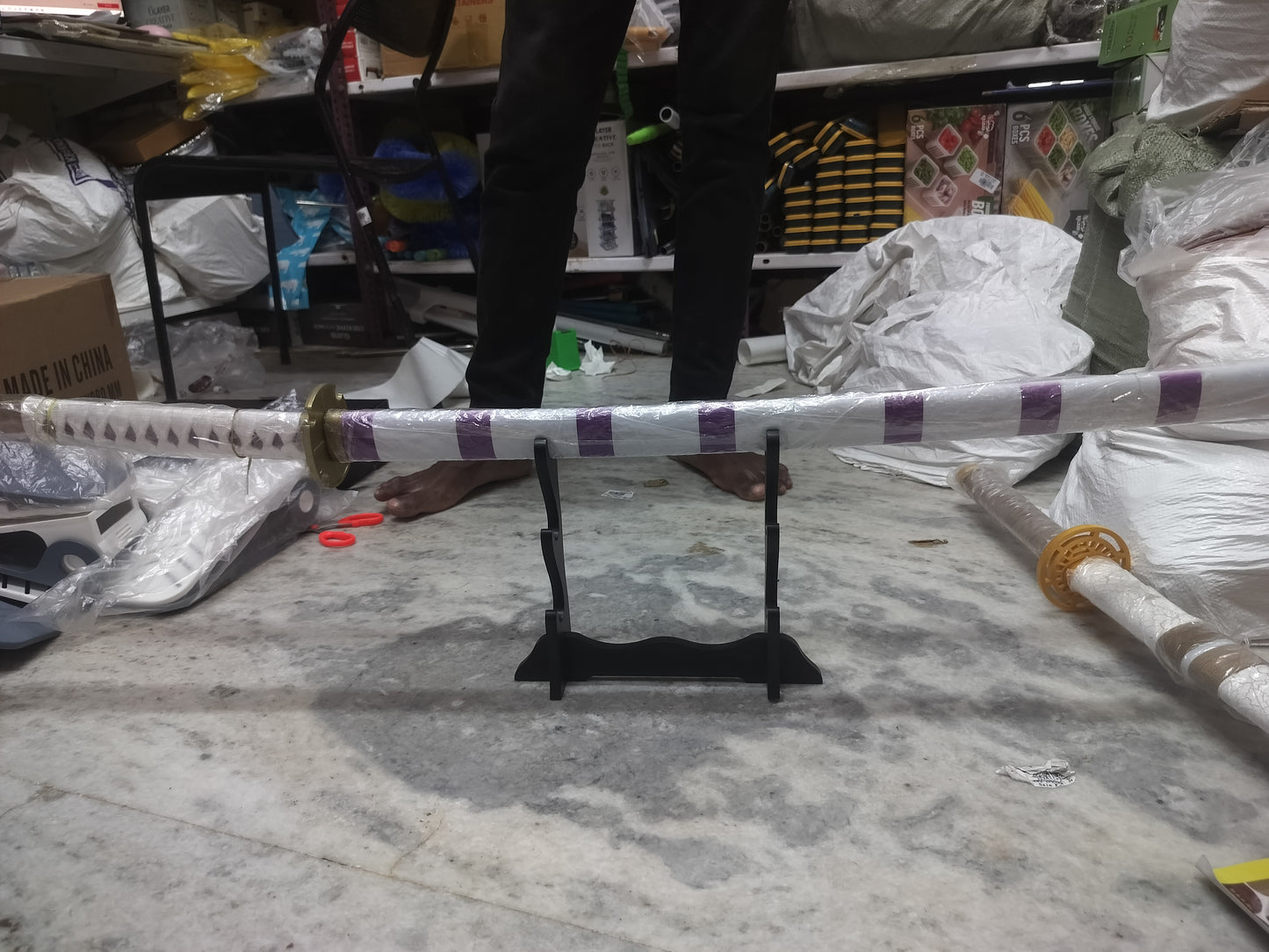 Demon Slayer-Inspired Katana Sword – Purple Handle with White Blade