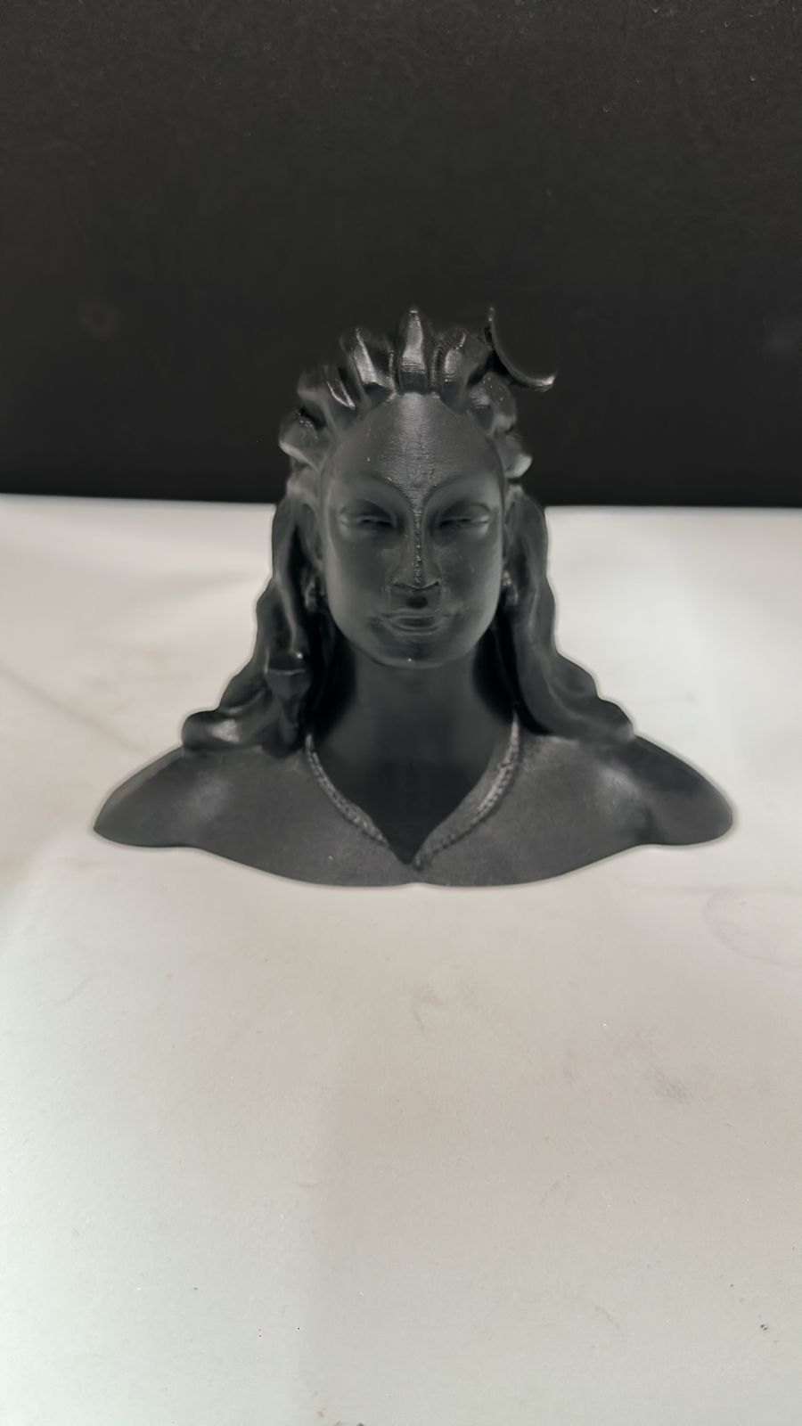Lord Shiva Bust Sculpture - Black Stone Finish