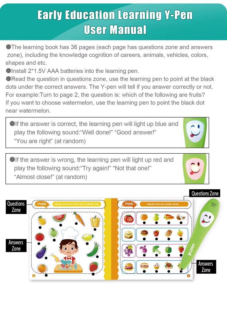 Y-Pen Early Education Interactive Smart Pen & Learning Book