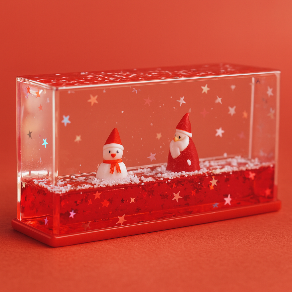 Christmas Spirit Gift Combo – Jesus Crystal Frame + Girls Christmas Hair Set + Floating Snow Block