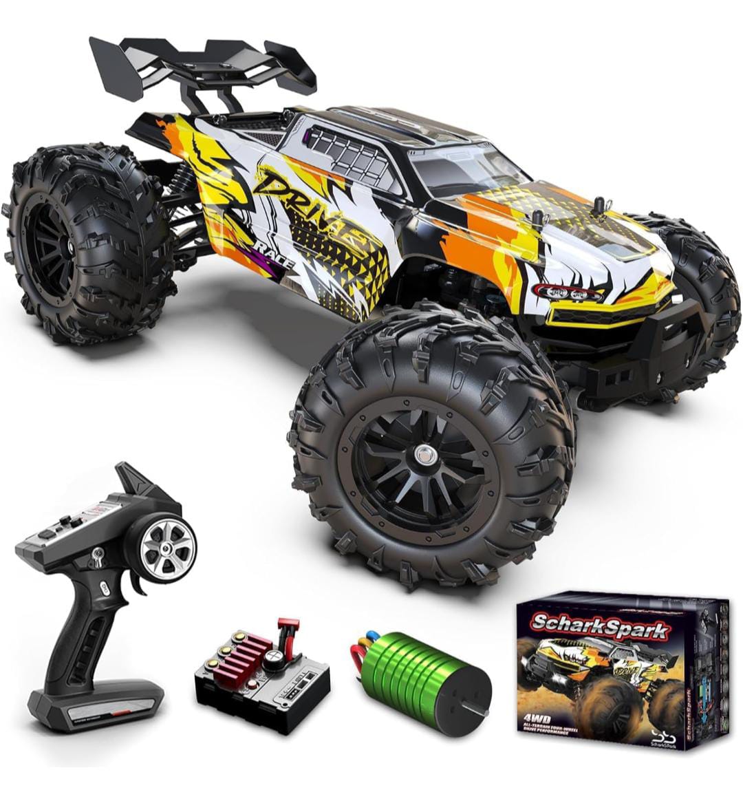 4WD Off-Road RC Car with Brushless Motor, 2.4Ghz Remote Control Monste ...