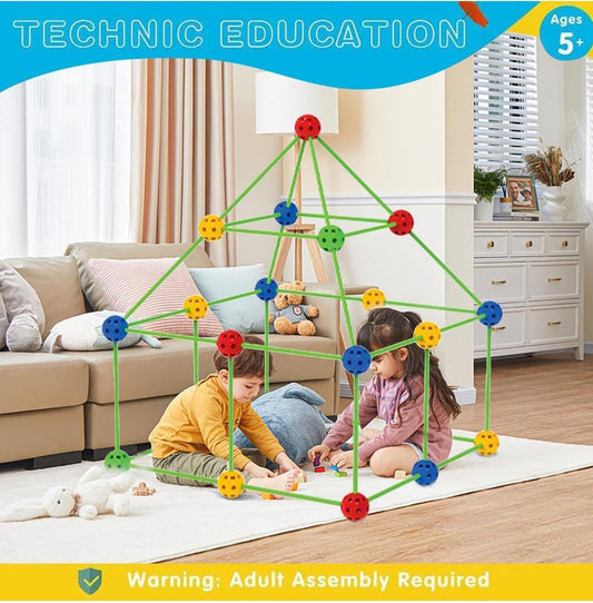 Kids Fort Building Kit, DIY Play Tent Making Set Den Building Kit Construction Toys, Build Your Own Den Kit