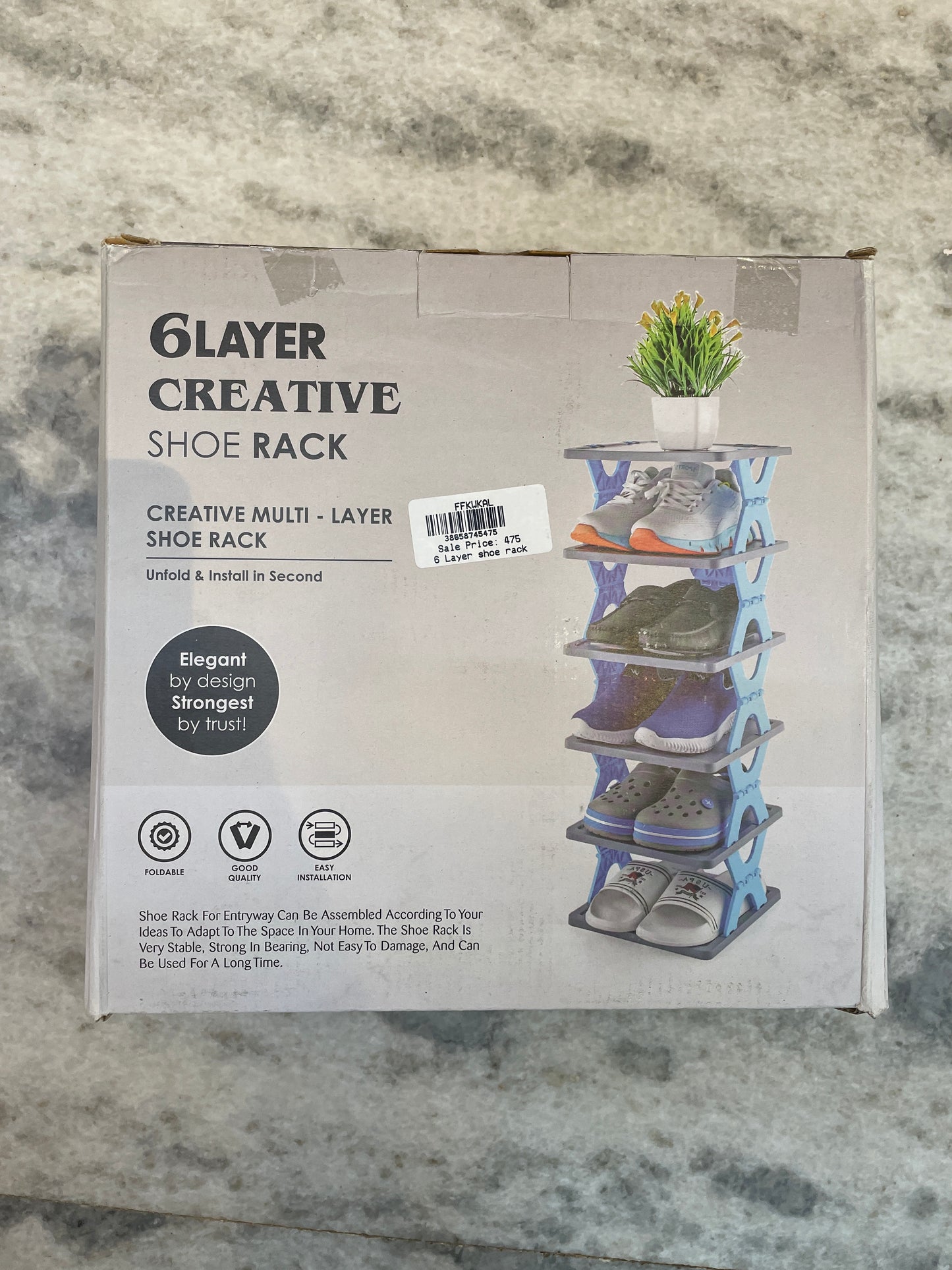 6-Layer Foldable Shoe Rack – Space-Saving Multipurpose Organizer