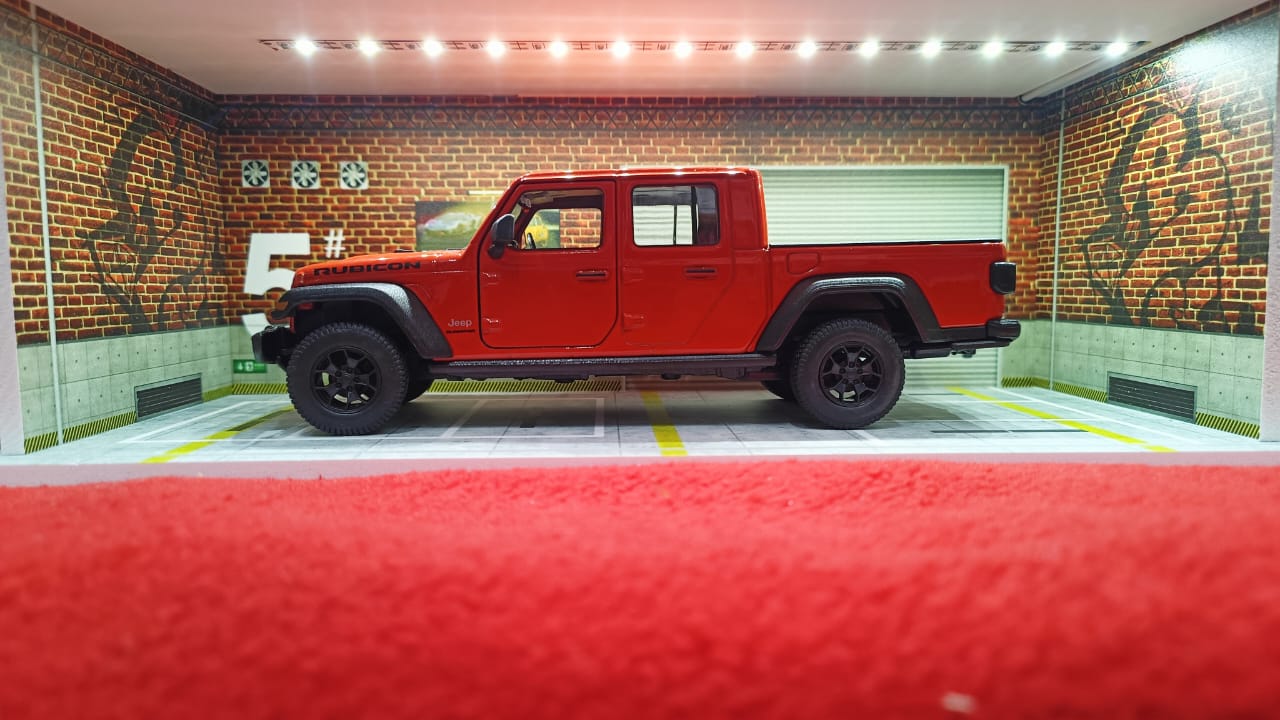 Car Garage Display Case with Door & LED Lights – Dustproof Storage for Model Cars (1:64 Scale)