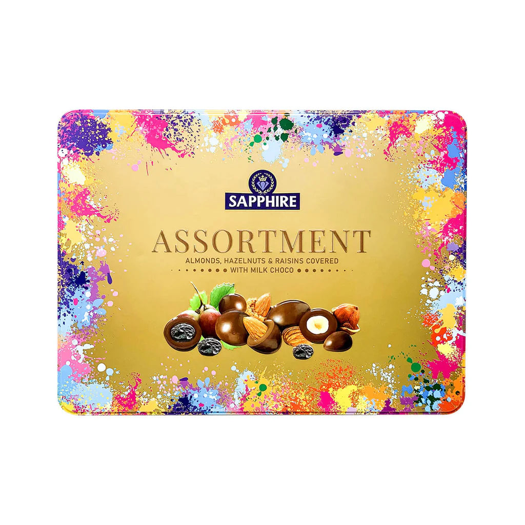 Sapphire Assortment - Almonds, Raisins, Hazelnuts covered in Milk Chocolate 350g