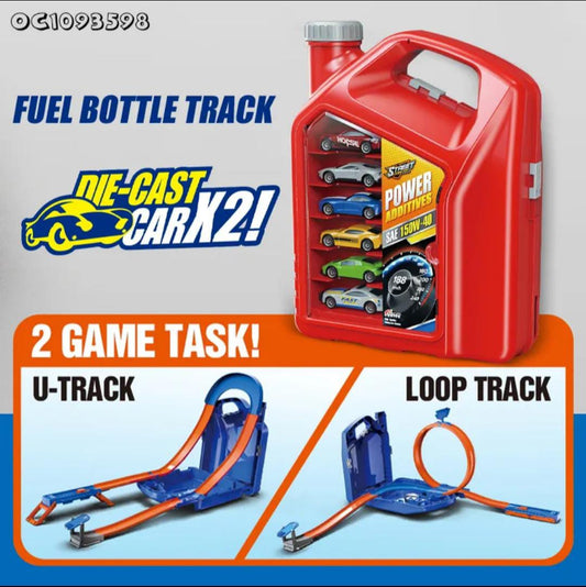 Oil Bottle Storage Ejection Toy Parking Garage Car Track Portable for Kids