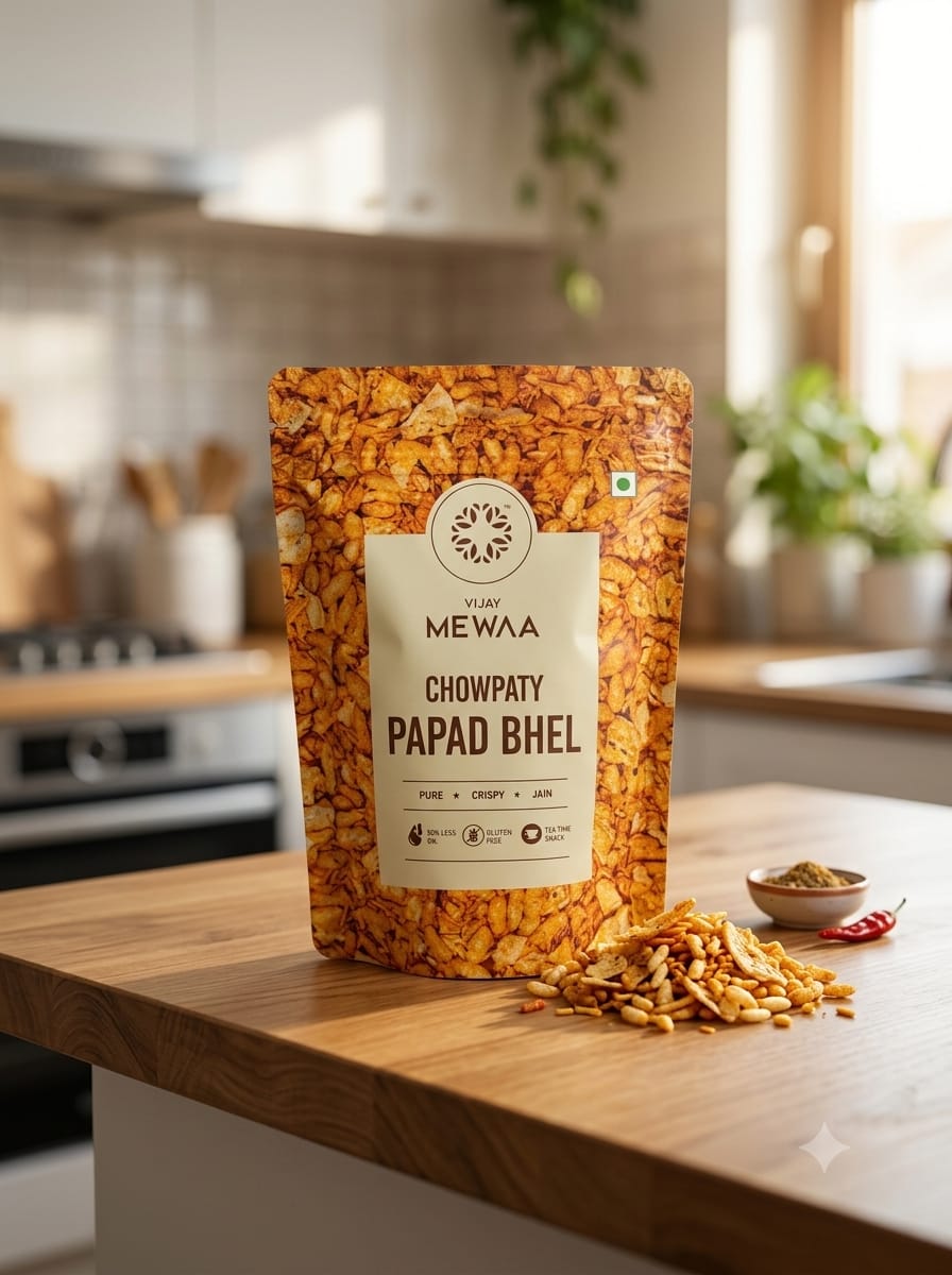 Vijay Mewaa Chowpaty Papad Bhel – Light, Crunchy & Guilt-Free Tea-Time Snack