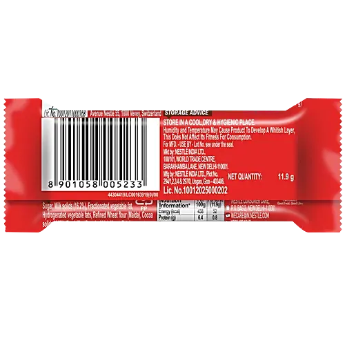 Nestle Kitkat Chocolate Coated Wafer Bar, 11.9 g