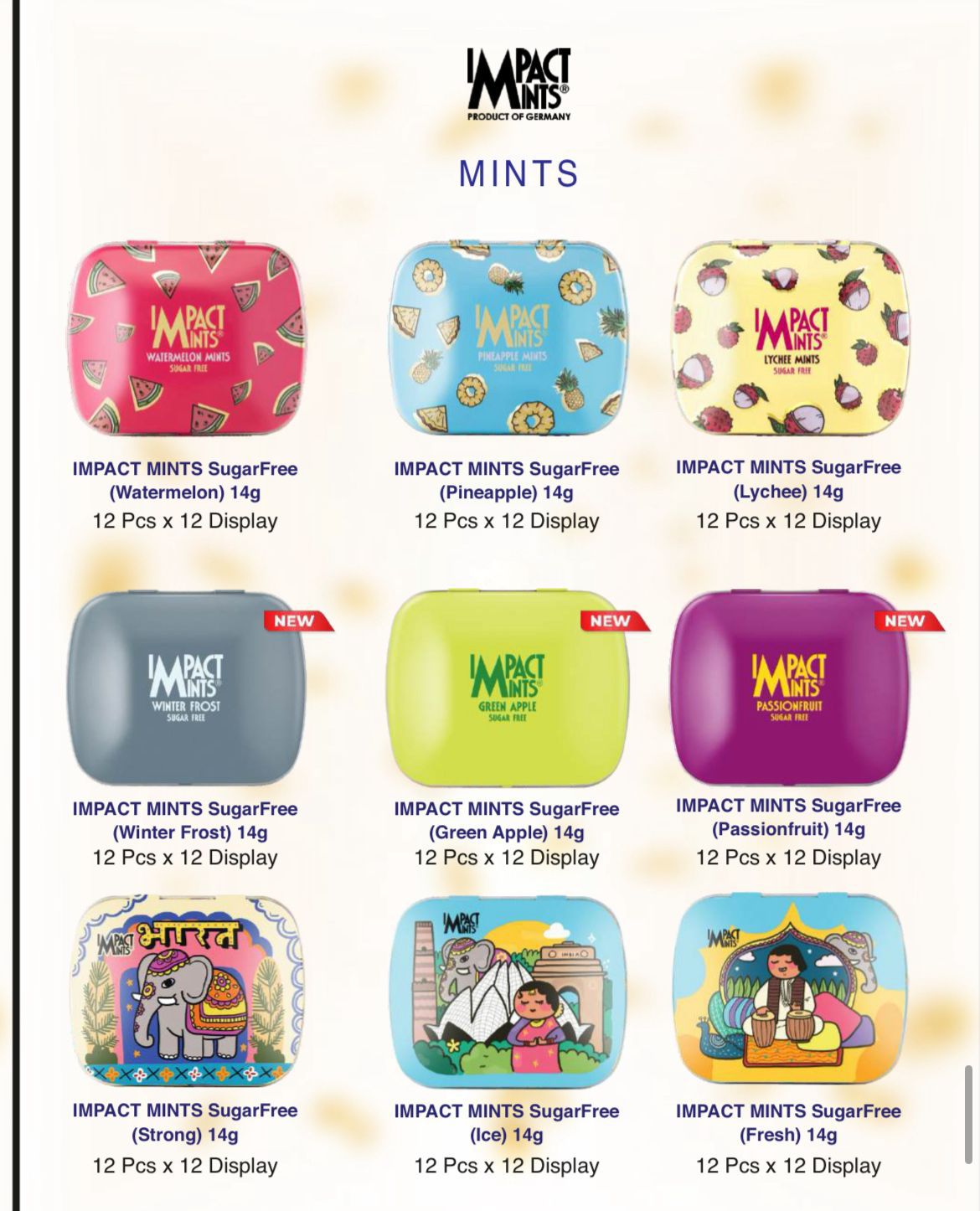 Impact Products Impact Sugar free Mints-, 14g (Random 3)