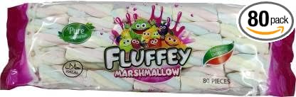 Fluffey Marshmallow 140g pack of 80 pieces (100% vegetarian) STRAWBERRY Marshmallow