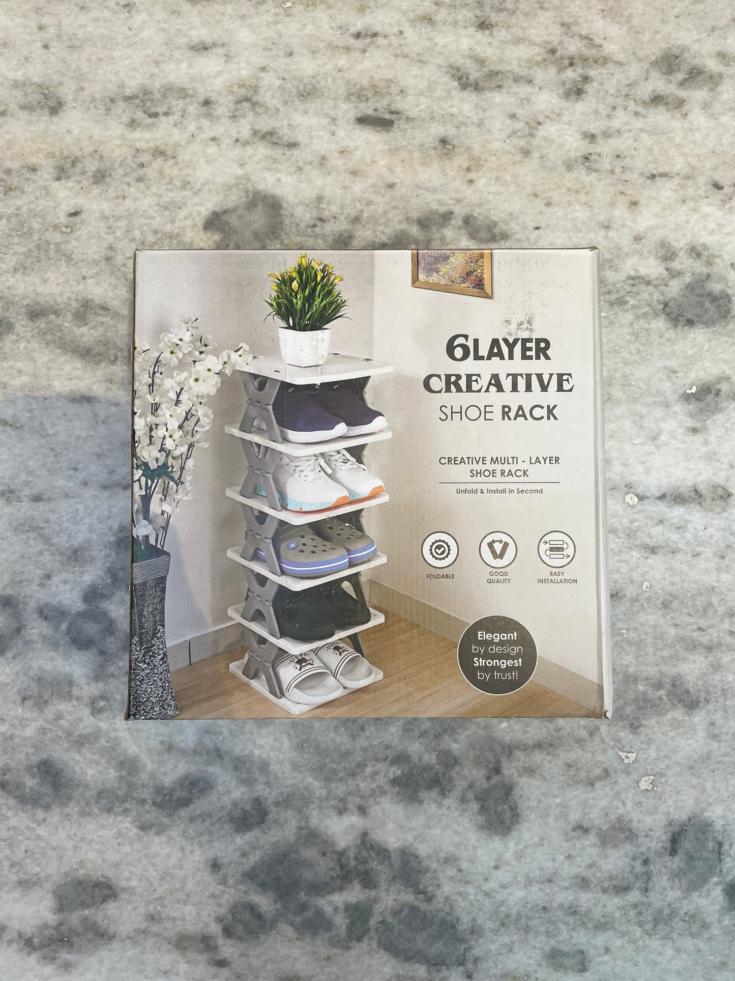 6-Layer Foldable Shoe Rack – Space-Saving Multipurpose Organizer