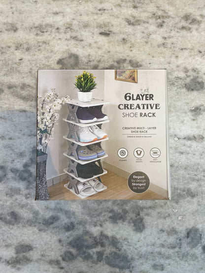 6-Layer Foldable Shoe Rack – Space-Saving Multipurpose Organizer