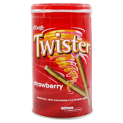 Delfi Twister Wafer Rolls - Strawberry Cream - 320g