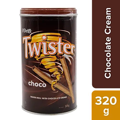 Delfi Twister Wafer Rolls - Chocolate Cream - 320g