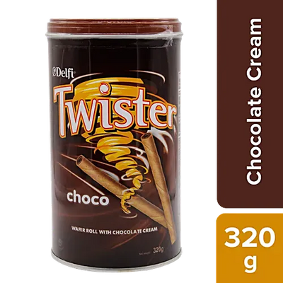 Delfi Twister Wafer Rolls - Chocolate Cream - 320g