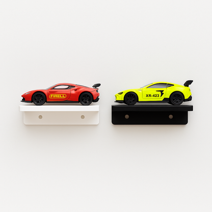 🔥 Hot Wheels Collector Combo – 2 Random Die-Cast Cars + 2 Wall Display Stands (3D Printed)