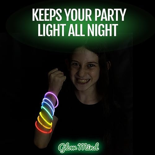 Neon Glow Party Bands with Connectors Glow in the Dark Bracelets for Parties & Events (100 PCS) party