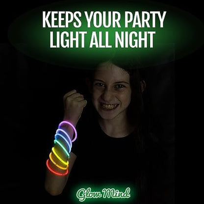 Neon Glow Party Bands with Connectors Glow in the Dark Bracelets for Parties & Events (100 PCS) party