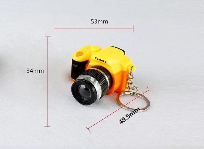 Pack of 2 Camera Theme Design Keychain with Sound, Key Ring for Bag Wallet Pendant, Mini Camera Design Keychain Ring Child Toy Kids Key Chain Pendant Creative Gift (Random Colour)