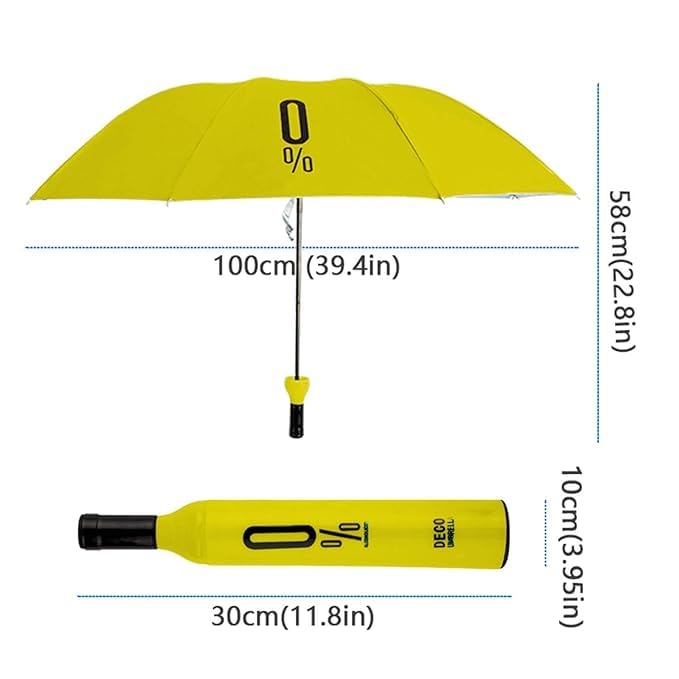 Bottle Umbrella/Folding Portable Printed Umbrella with Case 0% (1pcs Random Color)
