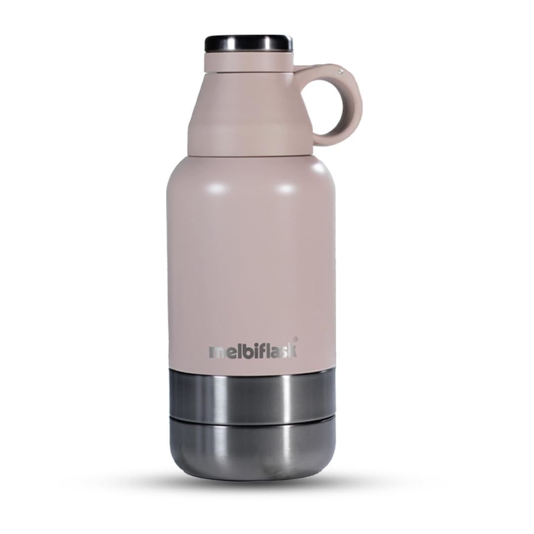 Melbify 3-in-1 Flask with Storage Bowls| Vacuum Flask |Melbiflask Water Bottle | Thermosteel Insulated Flask | 1 Litre | Hot&Cold Water,Coffee,Tea,Milk,Soup|Best Flask for Babies,Office&Travel