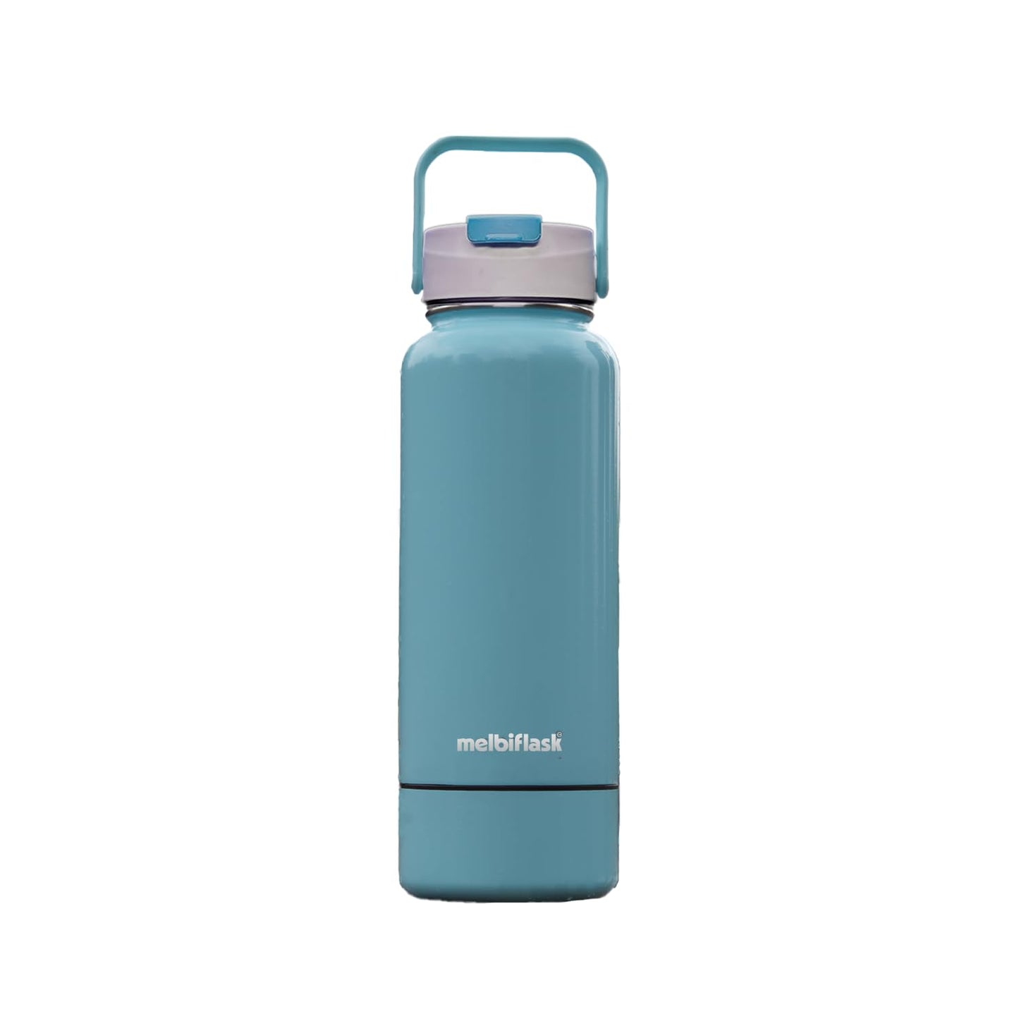 Melbify Stainless Steel | 2-In-1 Thermos Flask With Attached Snacks Container | 1 Litre | Melbisport Maroon | Dual Lid For Sip & Pour | Ideal For Sports, Travel, & Everyday Use