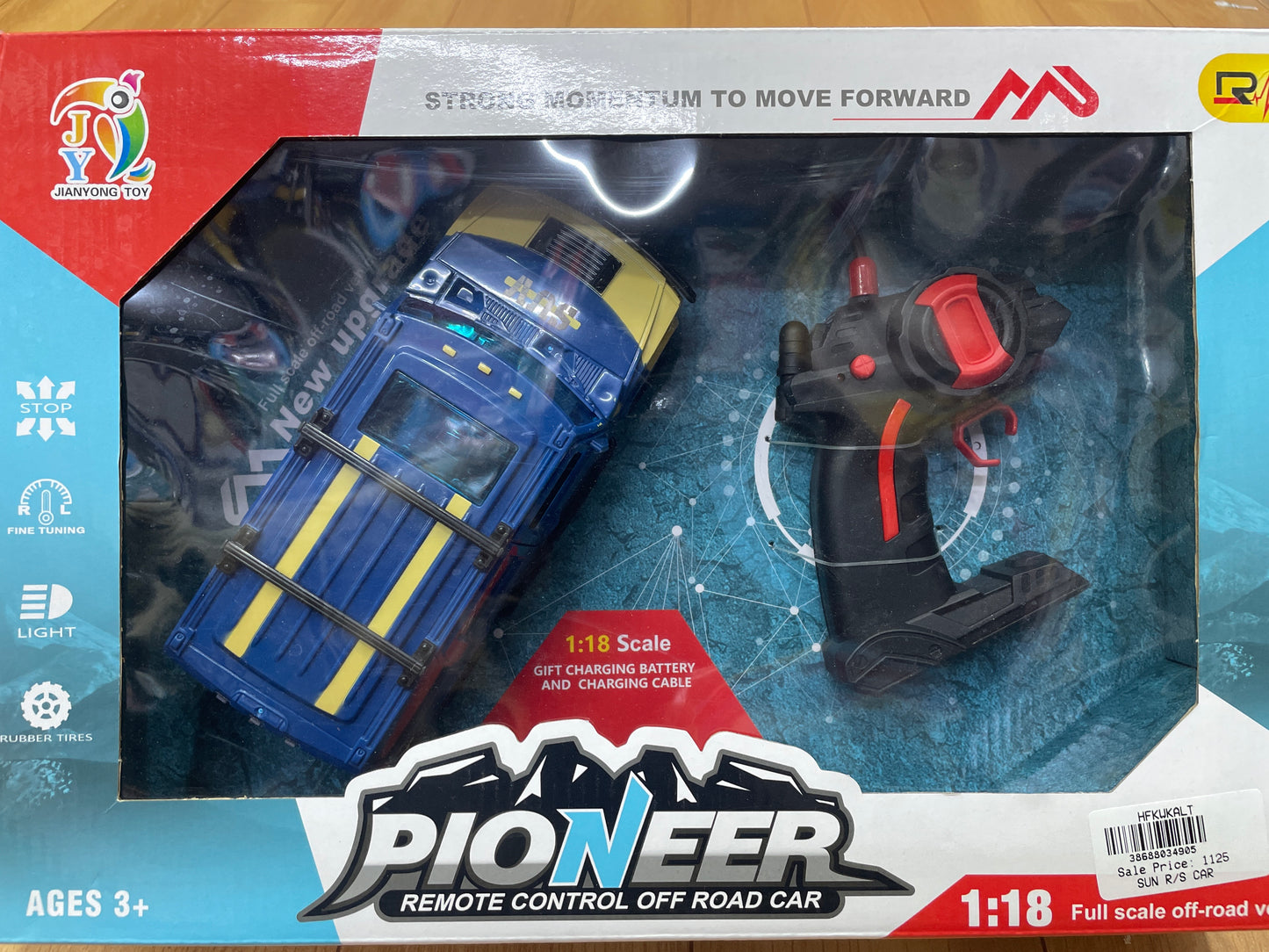 PIONEER Remote Control Off-Road Jeep – 1:18 Scale Full Terrain Vehicle (Rechargeable) RC CAR