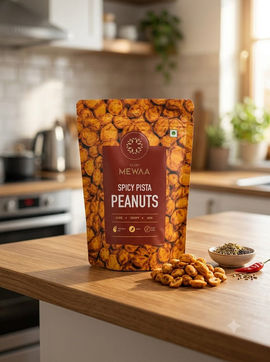 Vijay Mewaa Spicy Pista Peanuts | Crispy Coated Masala Peanuts | Less Oil | 100% Jain & Pure Vegetarian Namkeen