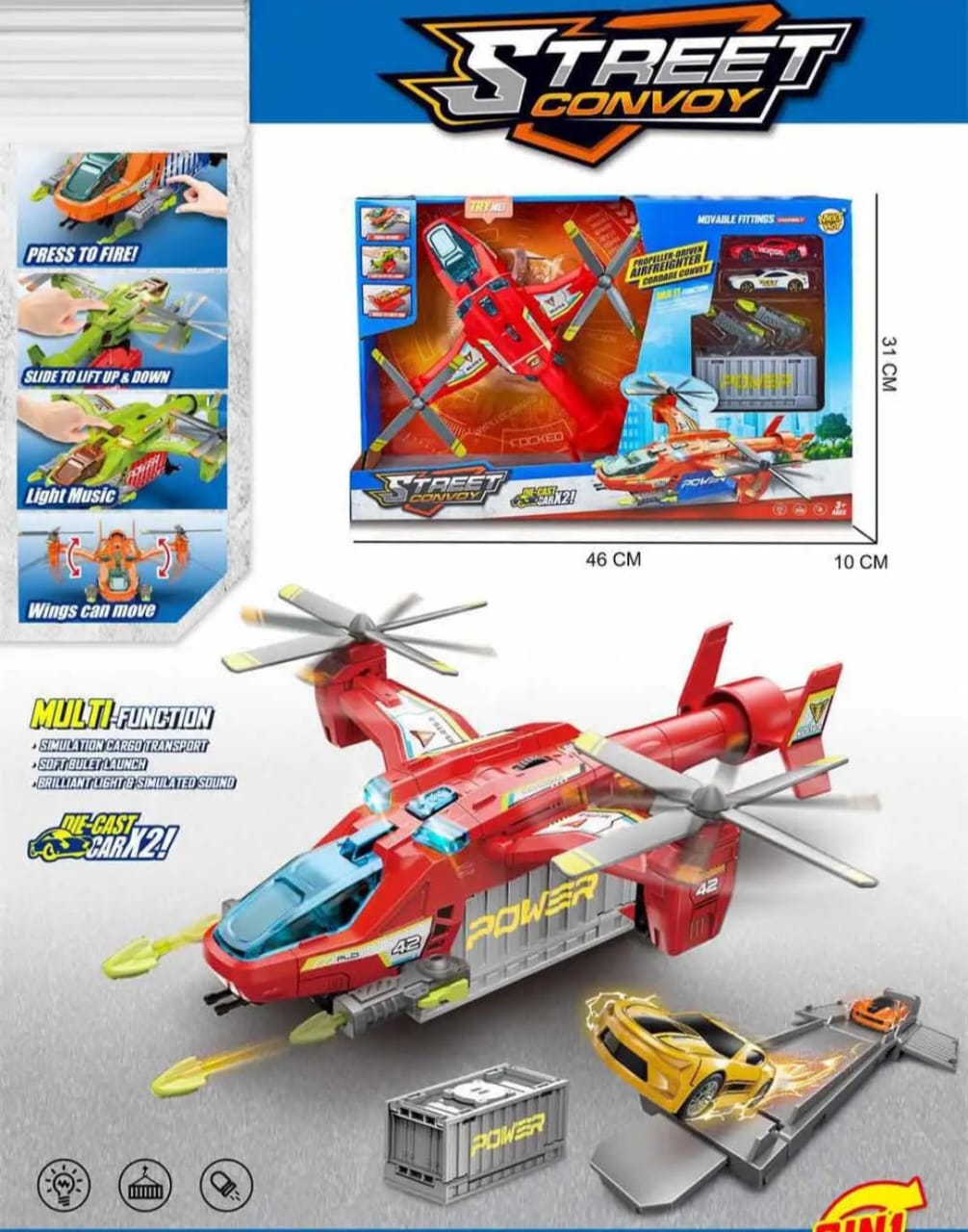 Light Music Aircraft Slot Toy with Ejection Storage Container and 2 Alloy Cars Featuring Deformation Track