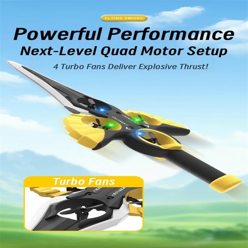 Flying Sword RC Drone for Kids & Adults -  Remote Control, 3-Speed Glider with 360° Flip, Double Battery,Easy to Fly Toy Gift