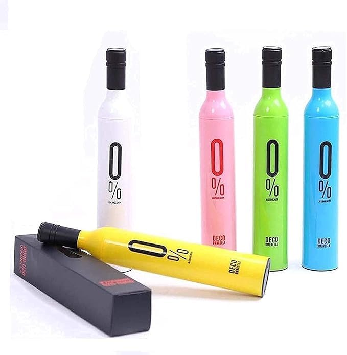 Bottle Umbrella/Folding Portable Printed Umbrella with Case 0% (1pcs Random Color)