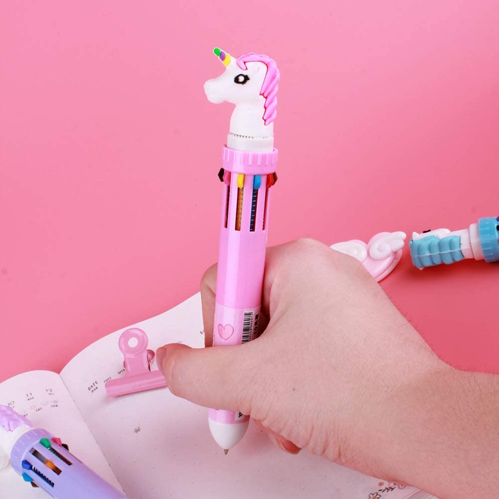 10-Color Pen with Unicorn Design ( PACK OF 2 )