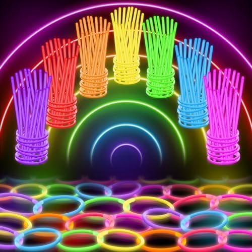 Neon Glow Party Bands with Connectors Glow in the Dark Bracelets for Parties & Events (100 PCS) party