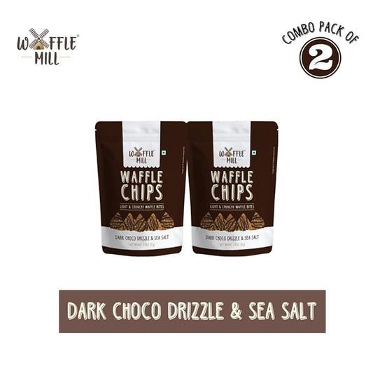 Waffle Mill - Waffle Chips  DARK Choco Drizzle Pack - 170Gm