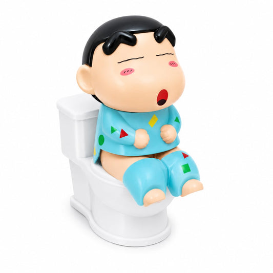 Susu Toilet Shin-chan Toy - Interactive Mini Water Spray Squeeze - Refillable Water Prank Toy for Kids & Adults - Hilarious Desktop Decor & Gag Gift - 13cm