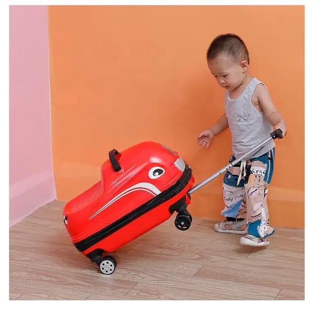 Kids 20 Inch Ride-On Travel Suitcase | 2-in-1 Cartoon Trolley Luggage for Children’s Carry-On