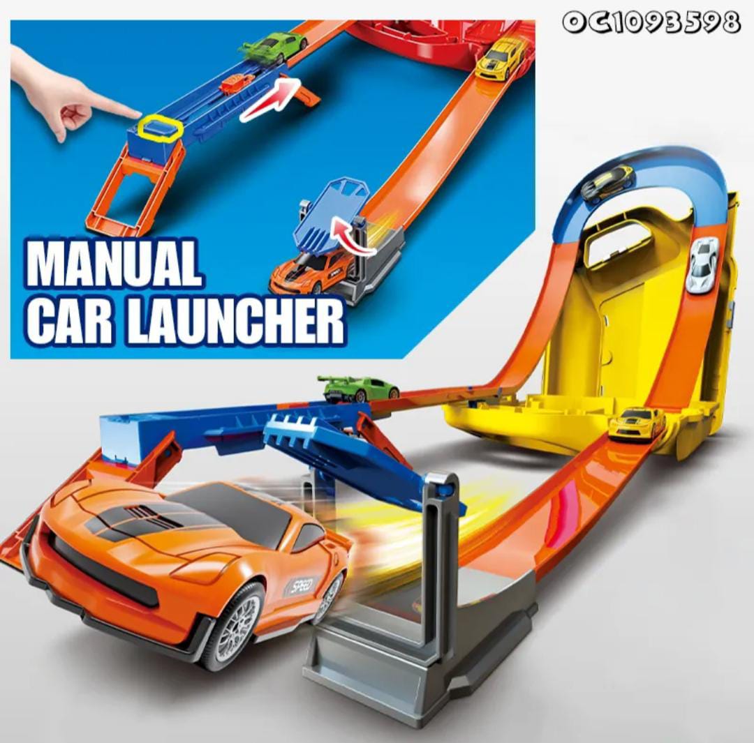 Oil Bottle Storage Ejection Toy Parking Garage Car Track Portable for Kids