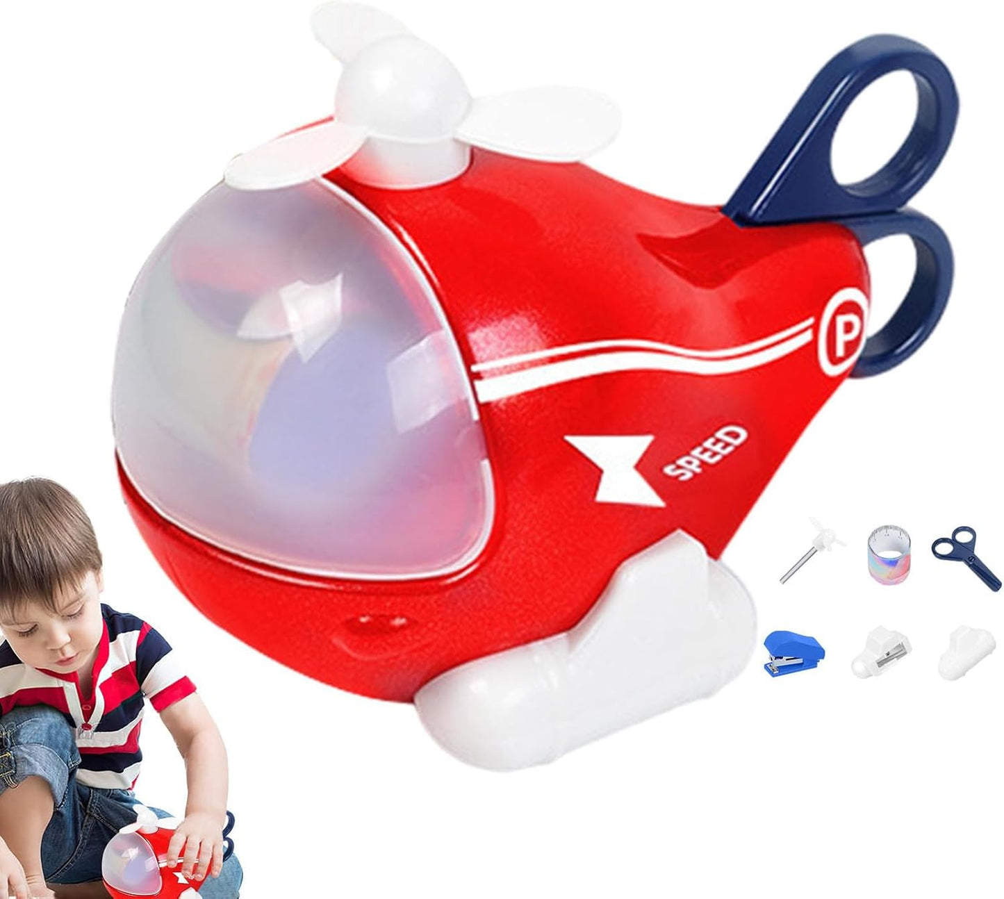 6-in-1 Helicopter Stationery Set - Fun and Functional for Kids