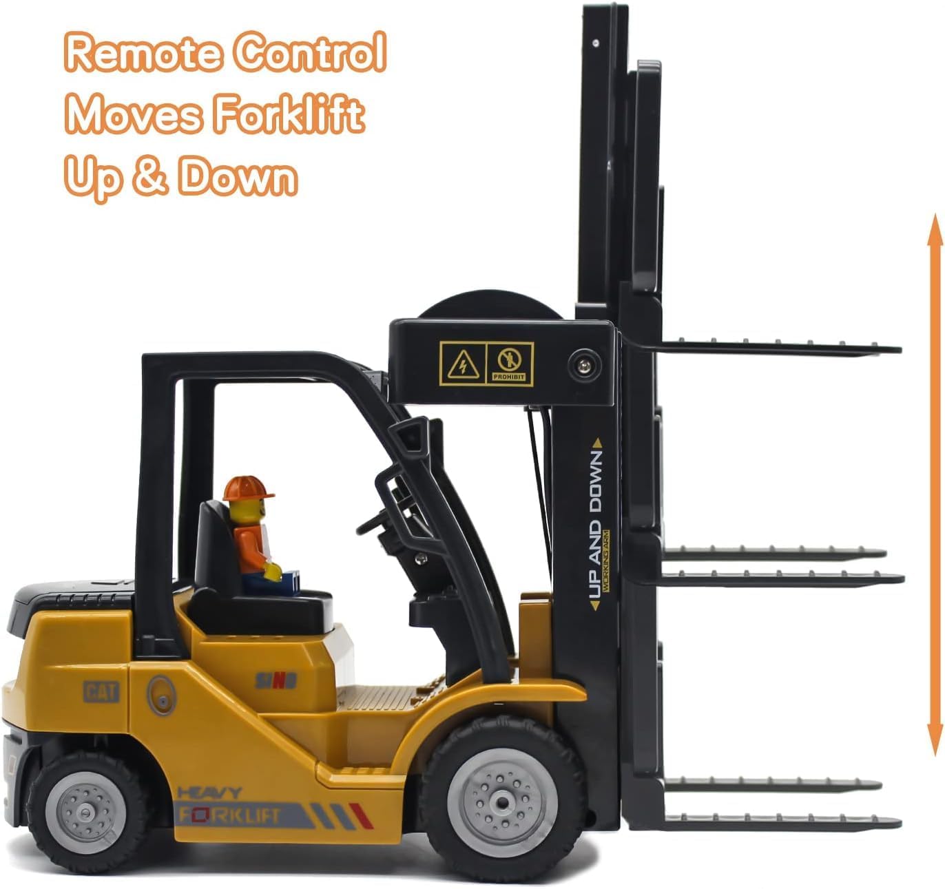 Remote Control Forklift Cranes 11 Channel 2 Mode RC Forklift Truck with Spray Sound and Lights Construction Toys 2.4Ghz 1:24 JCB
