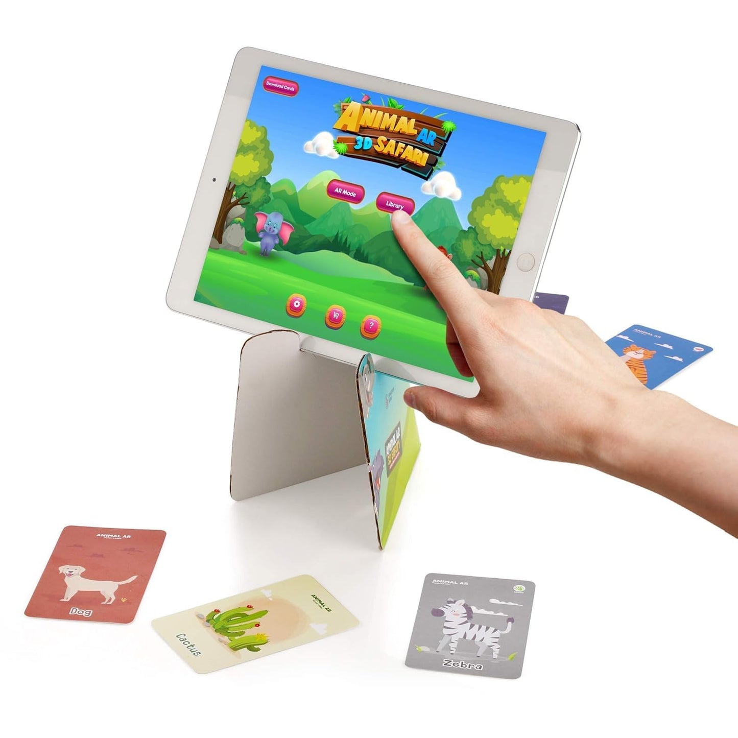 Animal AR 3D Safari Augmented Reality Flash Cards, 42 Cards, Ages 3+, Educational Learning Toy