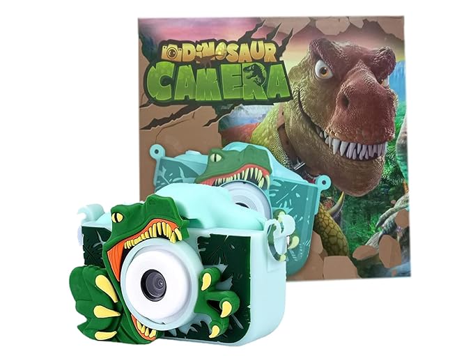 Kids Dinosaur Digital Camera and Video Recorder Camera Full HD 1080P with Inbuilt Games for Kids