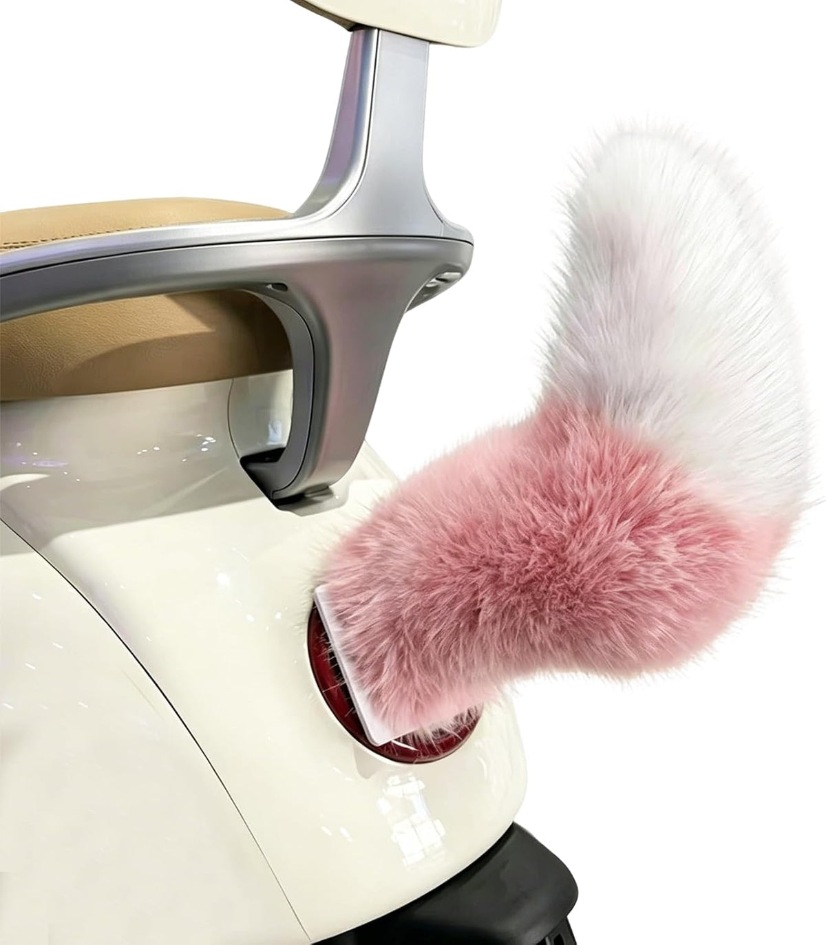 Cute Moving Cat Tail Decor – Multi-Purpose Snap-On Faux Fur Wagging Tail for Scooters, Bikes, Helmets, Cars