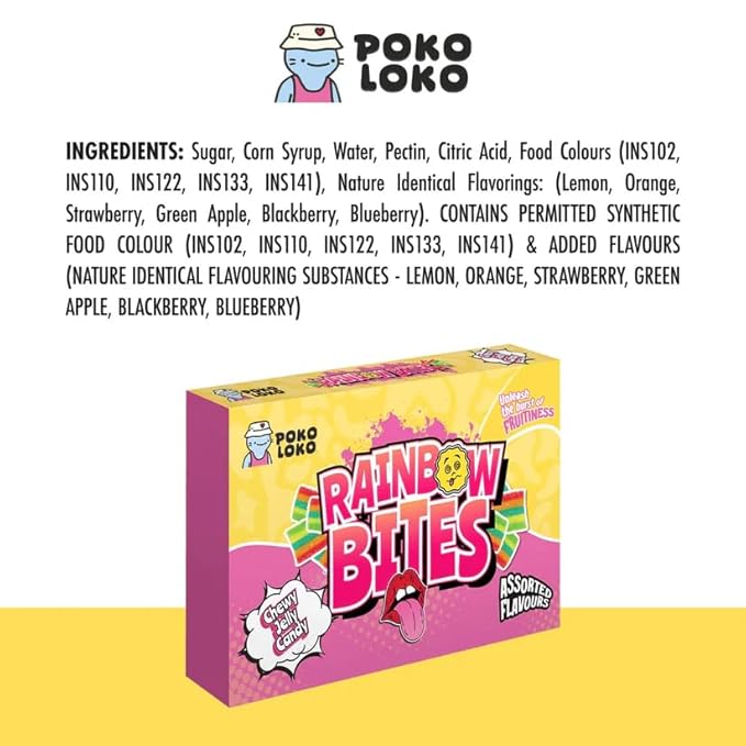 Poko Loko Rainbow Bites Chewy Jelly Candy