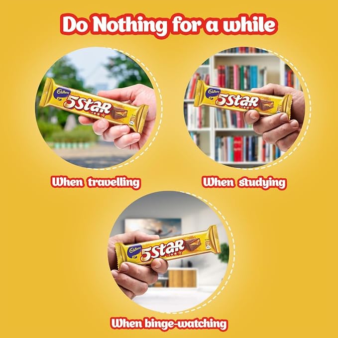5 Star Chocolate Bar 10 rs - 38g (Pack of 40) | Rich Caramel & Nougat | Delicious Imported Chocolate