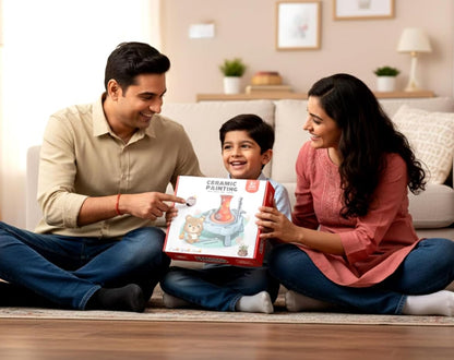 Ceramic Painting Kit with Electric Pottery Table, Ages 6+, Includes Paints and Brushes, Creative Art Toy