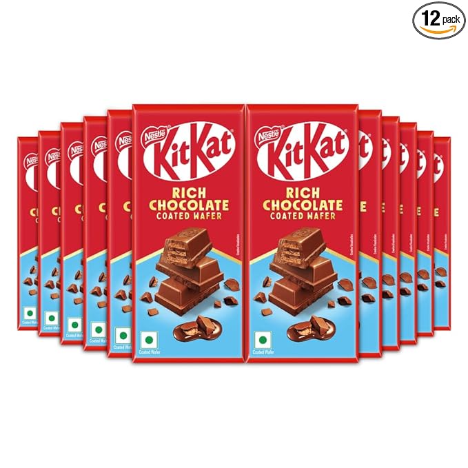 KitKat, Rich Chocolate Coated Wafer, 50g - Pack of 12, 600g, Box